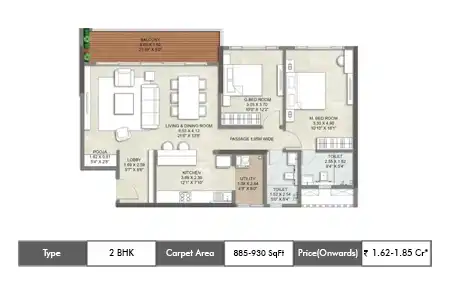 2 BHK 885-930 SqFt
